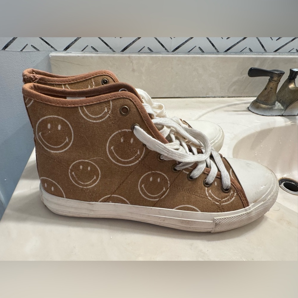 Smiley Face High Top Sneakers